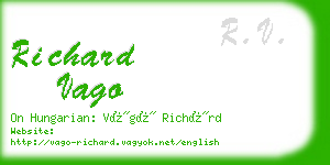 richard vago business card